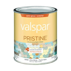 Valspar 18608-1QT Latex Paint, Semi-Gloss, Pastel Base, 1 qt