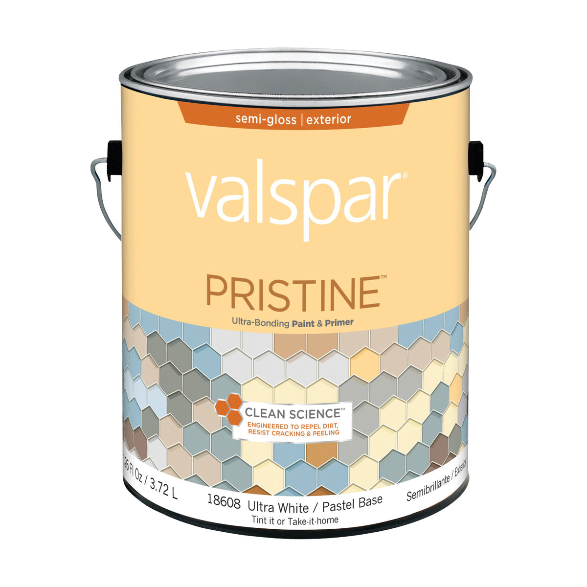 Valspar 027.0018608.007 Latex Paint, Semi-Gloss, Pastel Base, 1 gal
