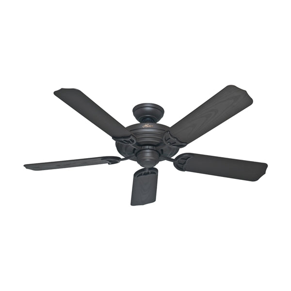 Hunter Sea Air Series 53061 Ceiling Fan, 5-Blade, Walnut Blade, 52 in Sweep, 3-Speed, With Lights: No