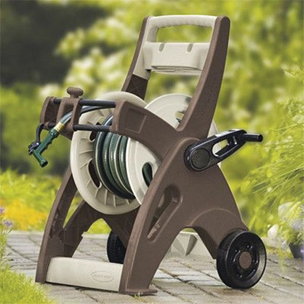 Suncast JTT175B Hose Reel Cart, 5/8 in Hose, 175 ft of 5/8 in Hose, Crank Handle, Vinyl