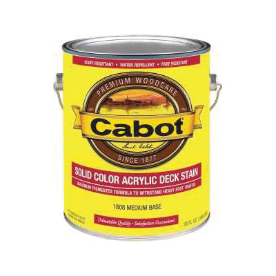 Cabot 1808 Decking Stain, Low-Lustre, Medium Base, Liquid, 1 QT