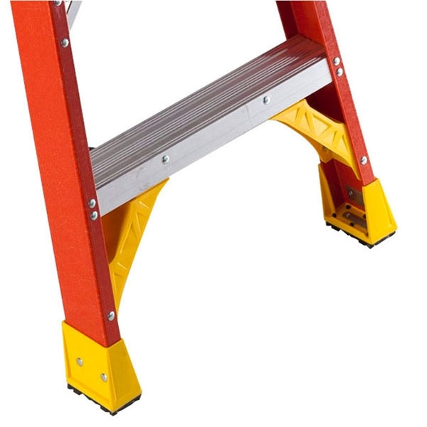 WERNER T6200 Series T6206 Twin Ladder, 6 ft H, Type IA Duty Rating, Fiberglass, 300 lb