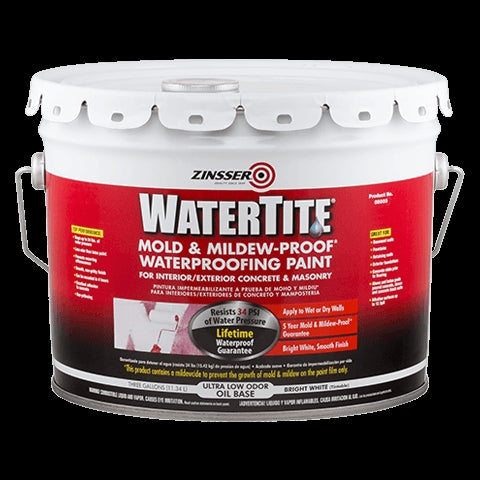 ZINSSER WATERTITE 05003 Block Filler Paint, White, 3 gal, Pail