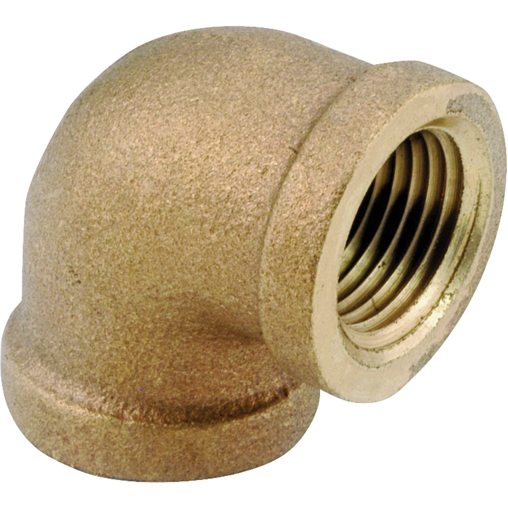 Anderson Metals 738100-24 Pipe Elbow, 1-1/2 in, IPT, 90 deg Angle, Brass, Rough, 200 psi Pressure