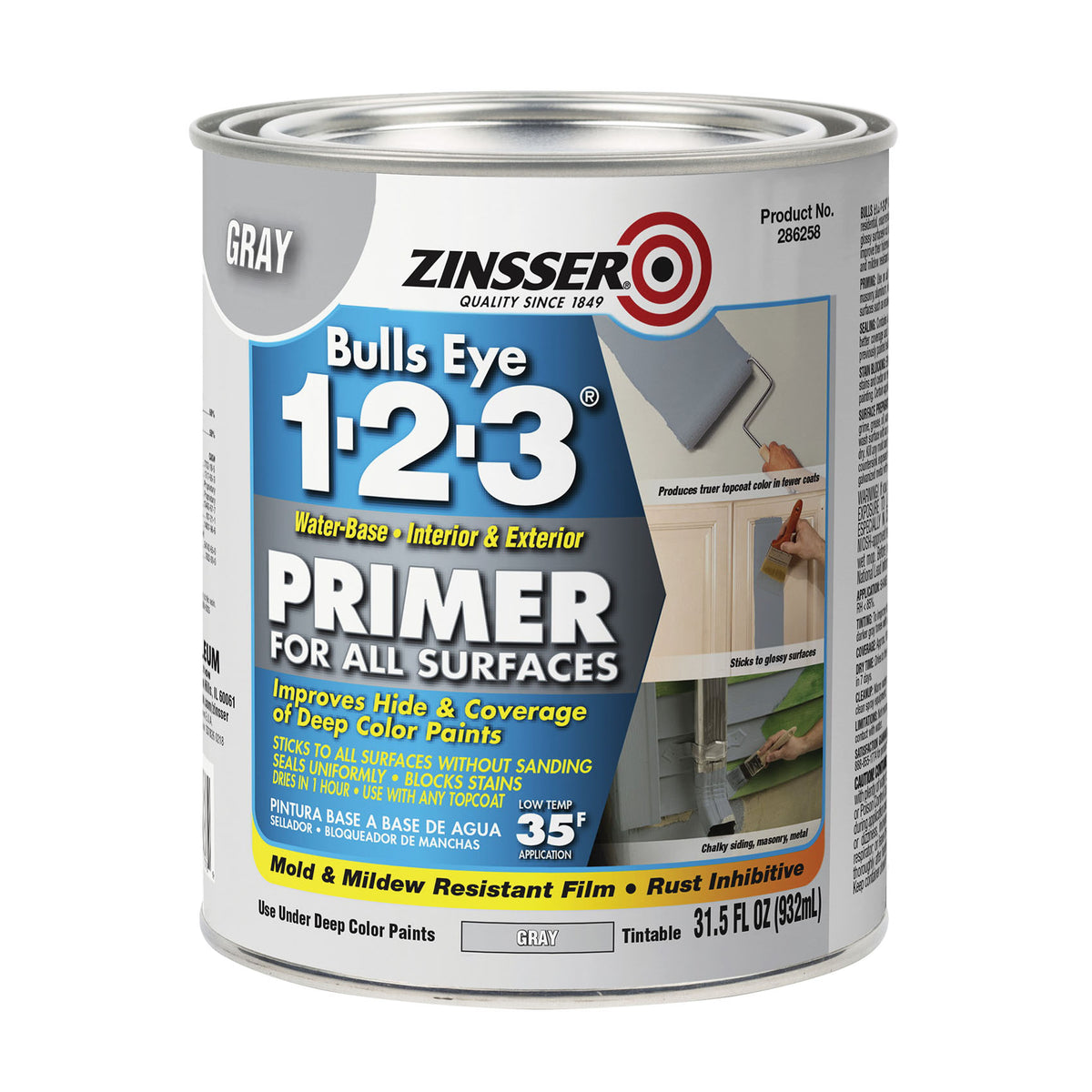 ZINSSER 286258 Primer, Gray, 1 qt