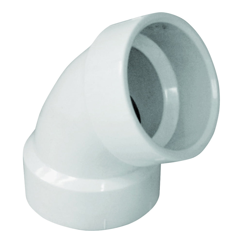 GENOVA 700 Series 70930 Drain Pipe Elbow, 3 in, Hub, 60 deg Angle, PVC, SCH 40 Schedule