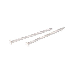 HILLMAN 532662 Panel Nail, 1-5/8 in L, Steel, Tempered, Flat Head, Ring Shank, White, 1.5 oz