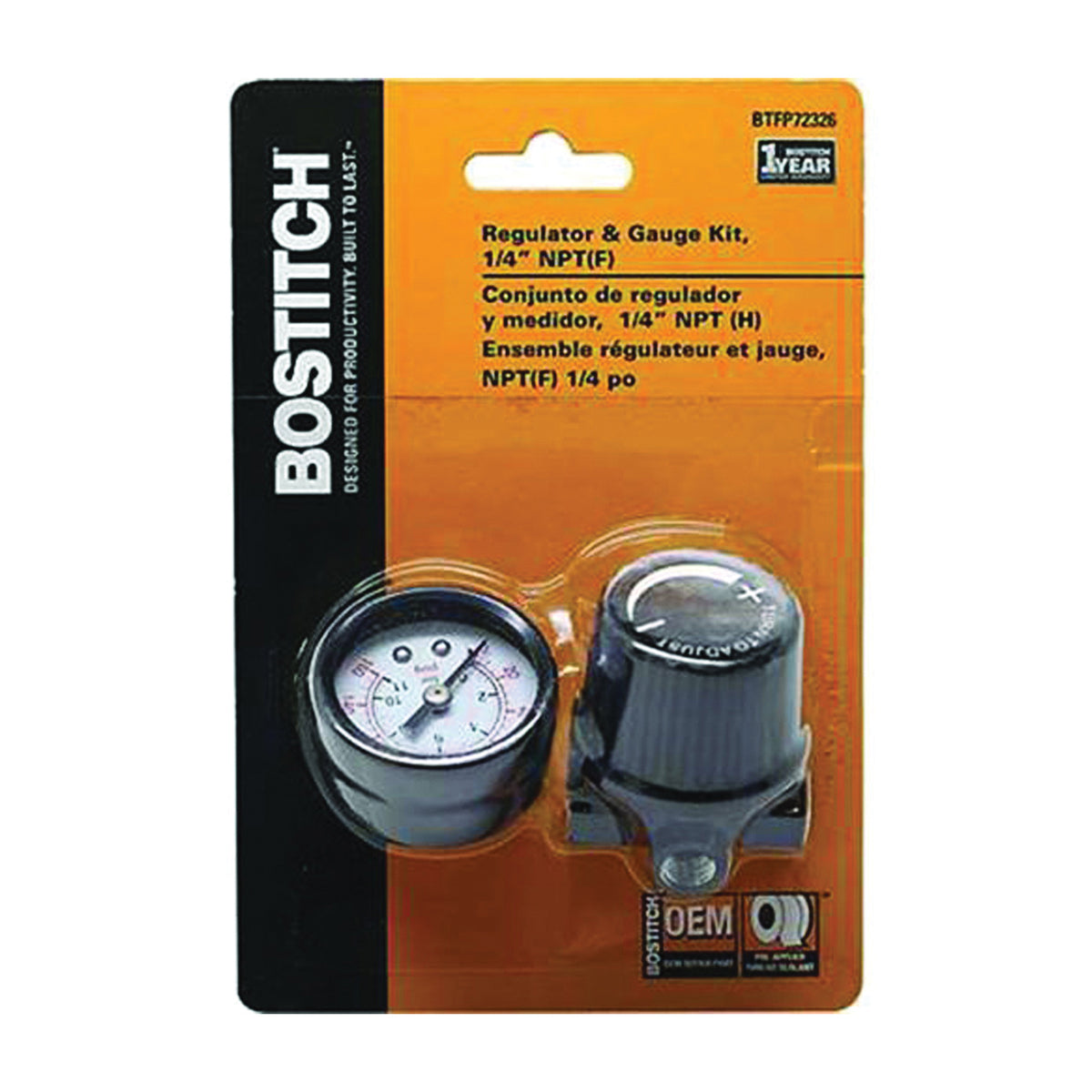 Bostitch BTFP72326 Regulator and Gauge Kit, Mini