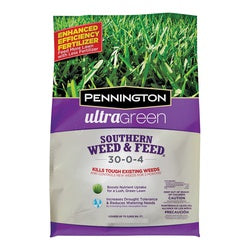 Pennington 100519395 Weed and Feed Fertilizer, 14 lb Bag, Granular, 30-0-4 N-P-K Ratio