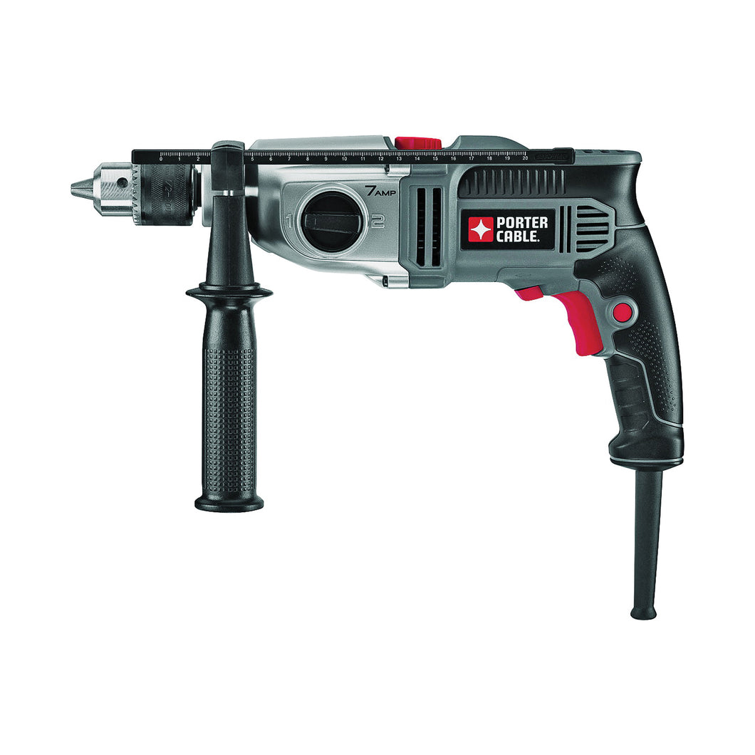 PORTER-CABLE PC70THD Hammer Drill, 7 A, Keyless Chuck, 1/2 in Chuck, 0 to 3100 rpm Speed