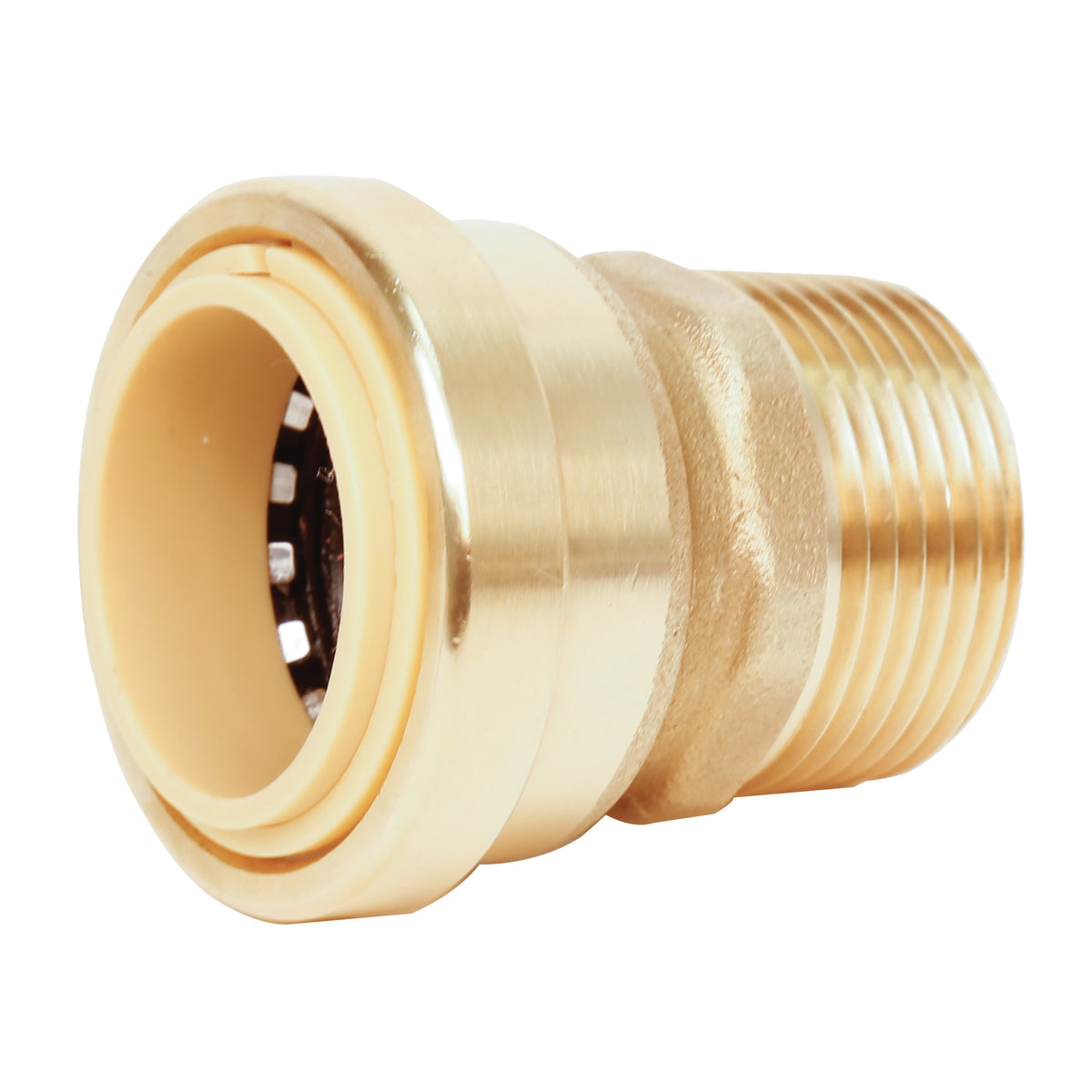 ProBite LF822MR Pipe Connector, 3/4 in, Push-Connect x MNPT, Brass, 200 psi Pressure