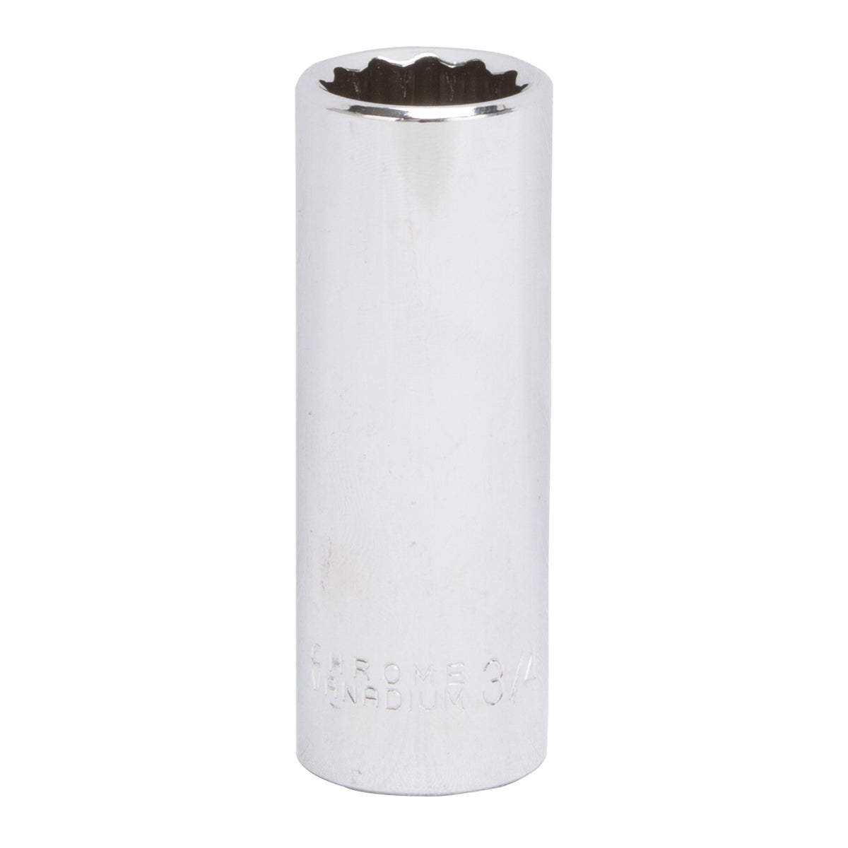 Vulcan MT6528525 Drive Socket, 3/4 in Socket, 1/2 in Drive, 12-Point, Chrome Vanadium Steel, Chrome