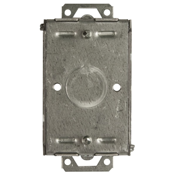 RACO 518/8518 Switch Box, 1 -Gang, 5 -Knockout, 1/2 in Knockout, Steel, Gray, Galvanized, Screw Mounting