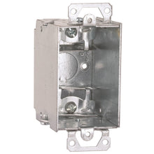 Load image into Gallery viewer, RACO 518/8518 Switch Box, 1 -Gang, 5 -Knockout, 1/2 in Knockout, Steel, Gray, Galvanized, Screw Mounting
