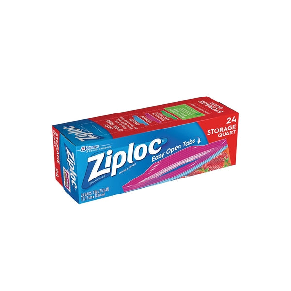 Ziploc 00330 Storage Bag, 1 qt Capacity, Plastic