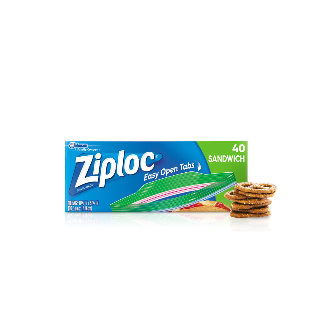 Ziploc 00391 Sandwich Bag, Plastic
