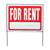 HY-KO RSF-603 Real Estate Sign, Rectangular, FOR RENT, White Legend, Red Background, Plastic