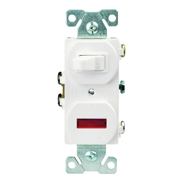 Eaton Wiring Devices 277W-BOX Combination Toggle Switch, 15 A, 120 V, SPDT, Screw Terminal, Steel Housing Material