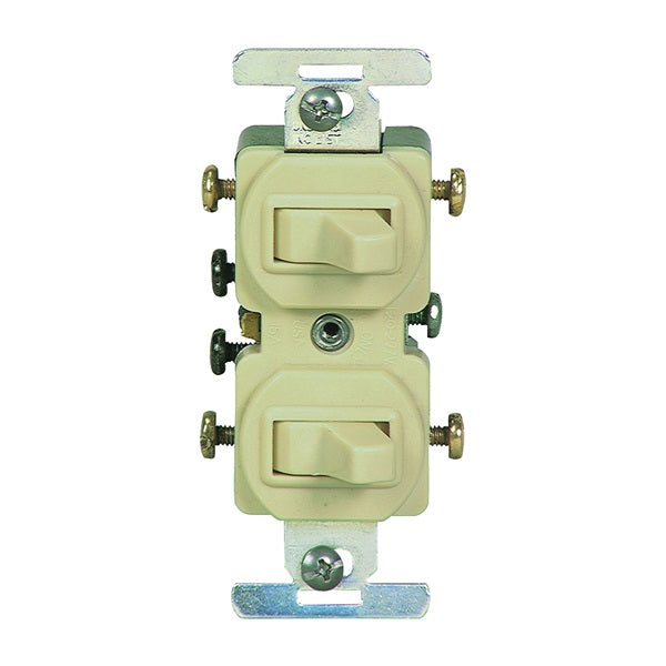 Eaton Wiring Devices 276V-BOX Combination Toggle Switch, 15 A, 120/277 V, Screw Terminal, Steel Housing Material