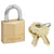 Master Lock 120D Padlock, Keyed Different Key, 5/32 in Dia Shackle, Steel Shackle, Solid Brass Body, 3/4 in W Body