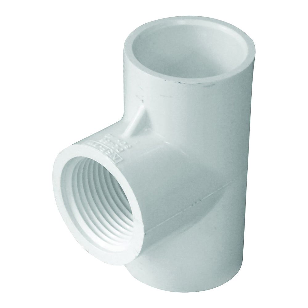 GENOVA 300 Series 31457 Pipe Tee, 3/4 in, Slip x Slip-Joint x FIP, PVC, White, SCH 40 Schedule