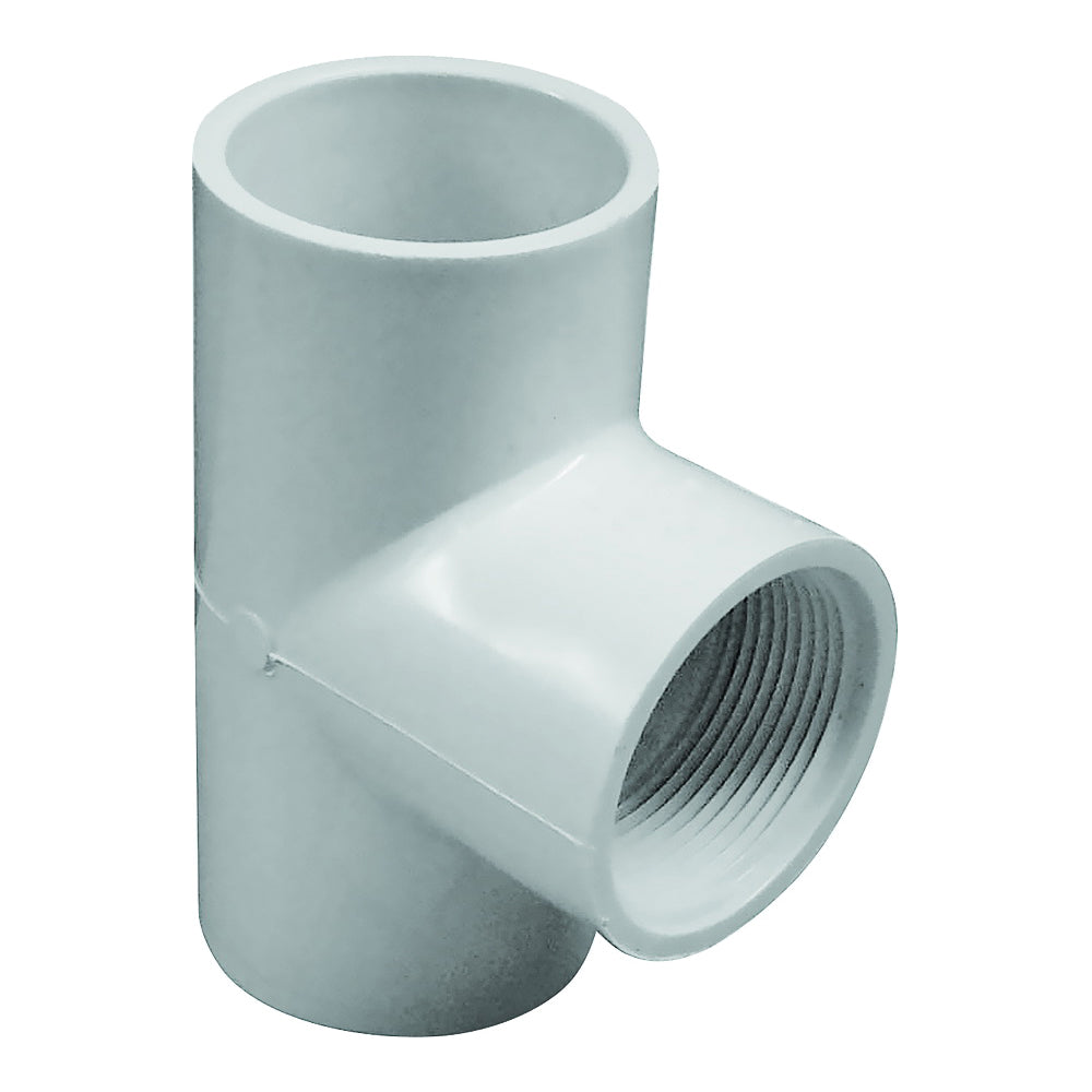 GENOVA 300 Series 31458 Pipe Tee, 1 in, Slip x Slip-Joint x FIP, PVC, White, SCH 40 Schedule