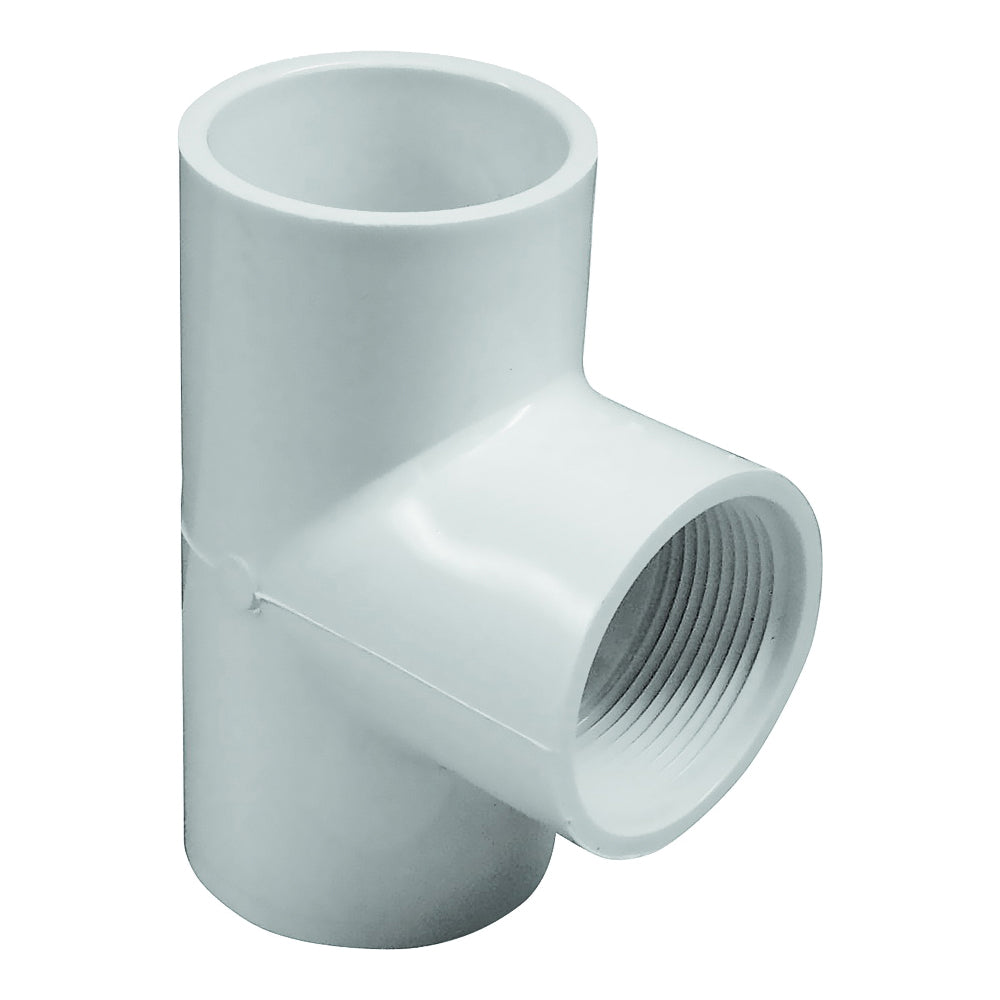 GENOVA 300 Series 31452 Pipe Tee, 2 in, Slip x Slip-Joint x FIP, PVC, White, SCH 40 Schedule