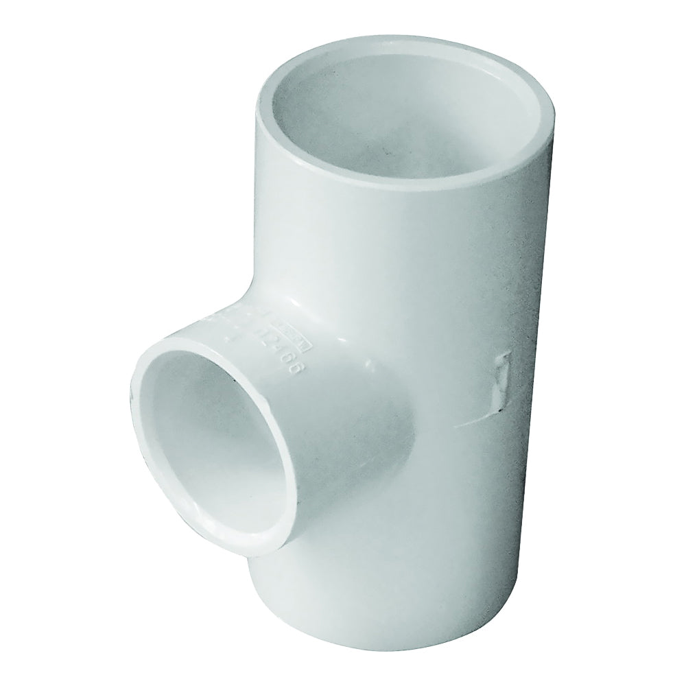 GENOVA 300 Series 31477 Pipe Reducing Tee, 1 x 3/4 in, Slip x Slip-Joint, PVC, White, SCH 40 Schedule