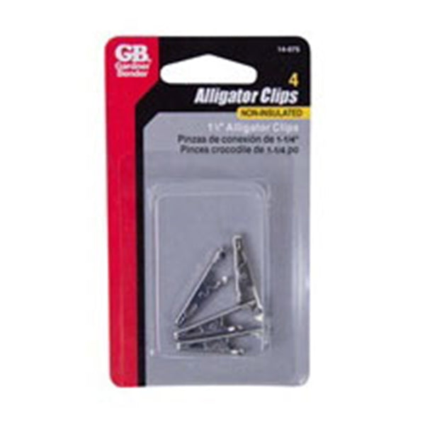 GB 14-075 Alligator Clip, 22 to 14 AWG Wire, Silver