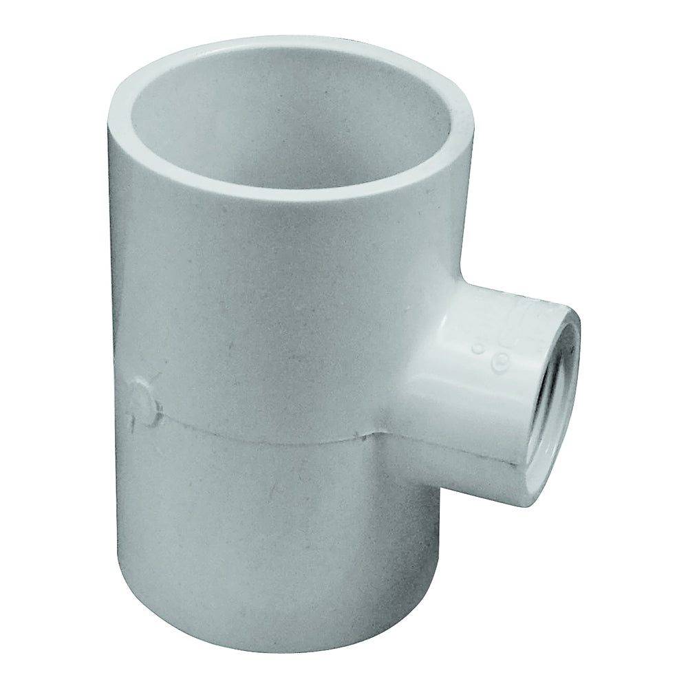 GENOVA 300 Series 31496 Pipe Reducing Tee, 2 x 3/4 in, Slip x Slip-Joint x FIP, PVC, White, SCH 40 Schedule
