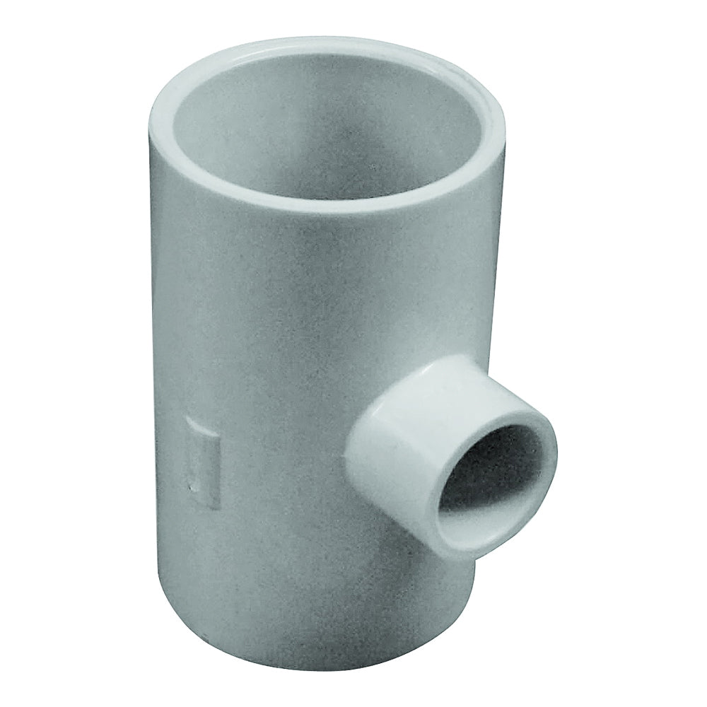 GENOVA 300 Series 31493 Pipe Reducing Tee, 1-1/2 x 1/2 in, Slip x Slip-Joint, PVC, White, SCH 40 Schedule