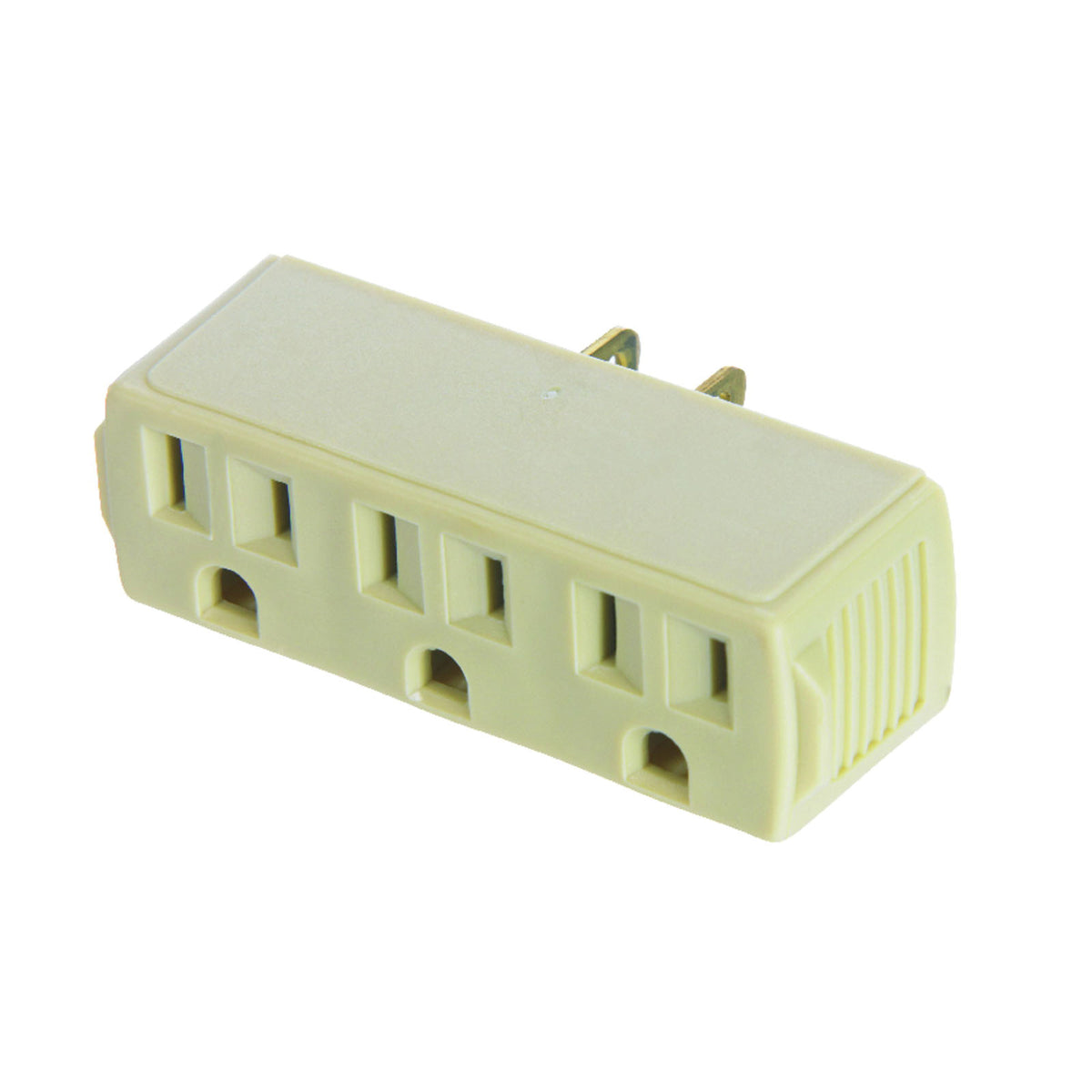 Eaton Wiring Devices 1219V-BOX Outlet Adapter with Grounding Lug, 2 -Pole, 15 A, 125 V, 3 -Outlet, Ivory