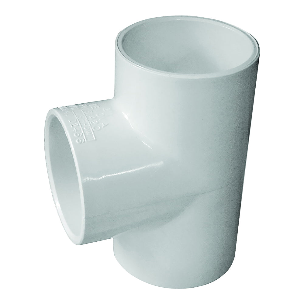 GENOVA 300 Series 31420 Pipe Tee, 2 in, Slip x Slip-Joint, PVC, White, SCH 40 Schedule