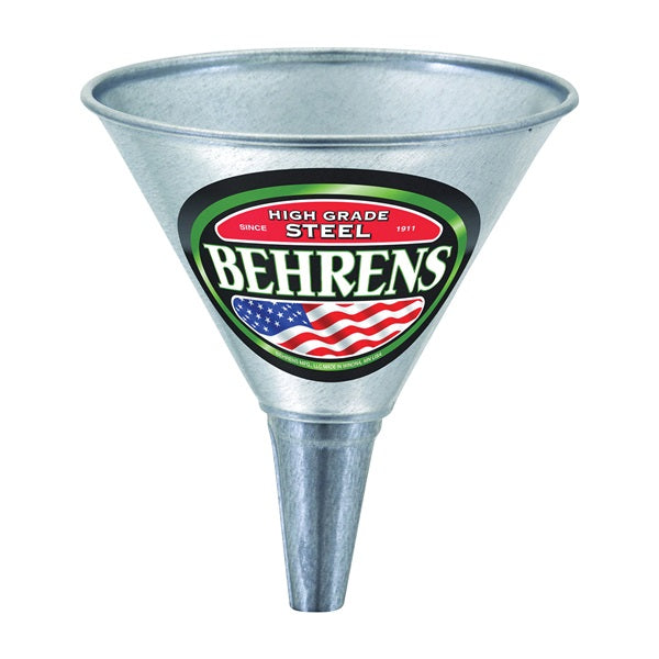Behrens GF51 Funnel with Screen, 1 qt Capacity, Galvanized Steel, 7 in H