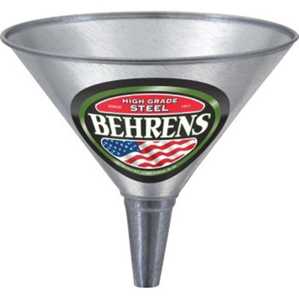 Behrens GF52 Funnel with Screen, 2 qt Capacity, Galvanized Steel, 7-3/4 in H