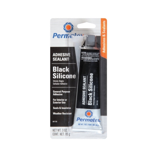 Permatex 81158 Silicone Adhesive Sealant, 3 oz Tube, Paste, Mild