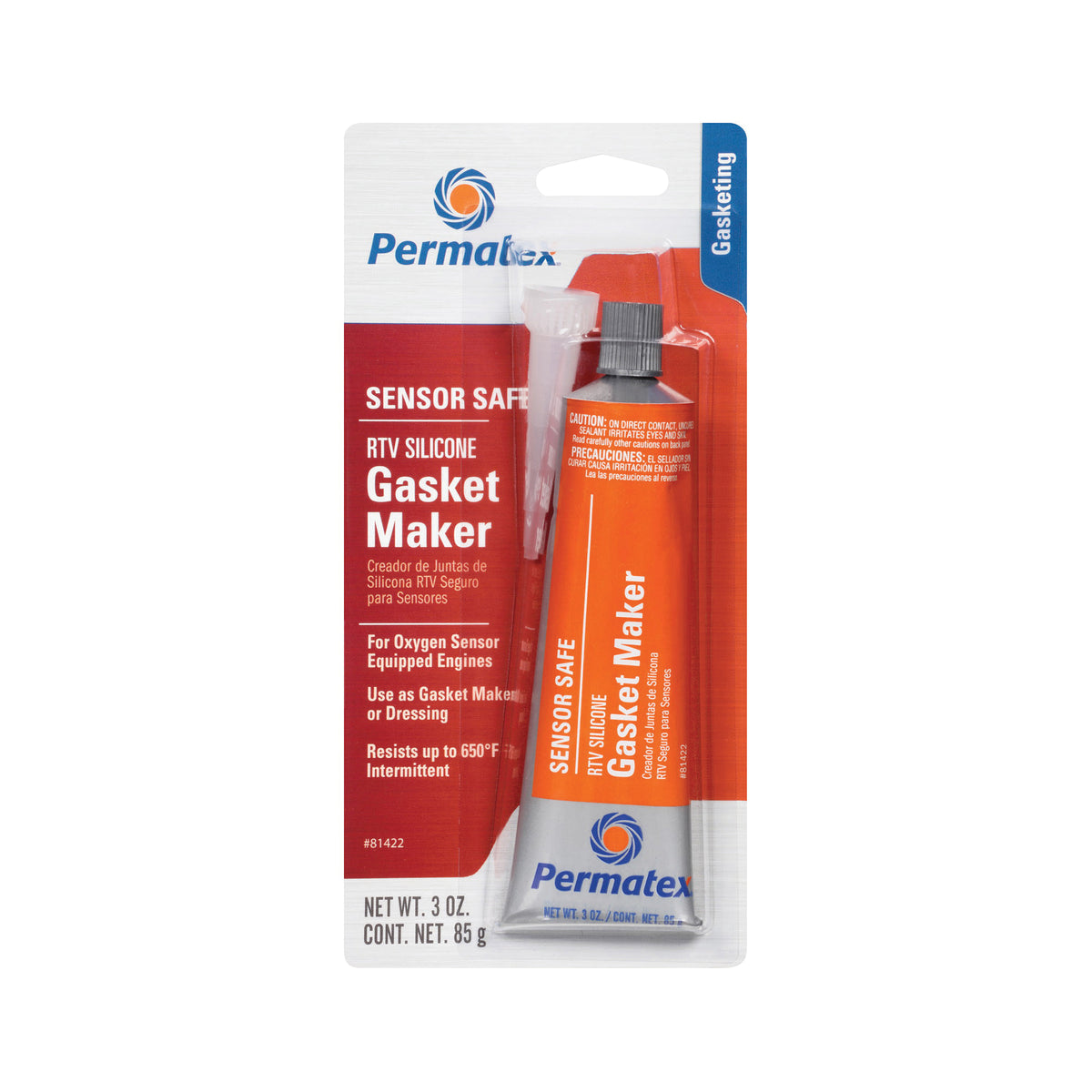 Permatex 81422 Gasket Maker, 3 oz Tube, Paste, Acetic Acid
