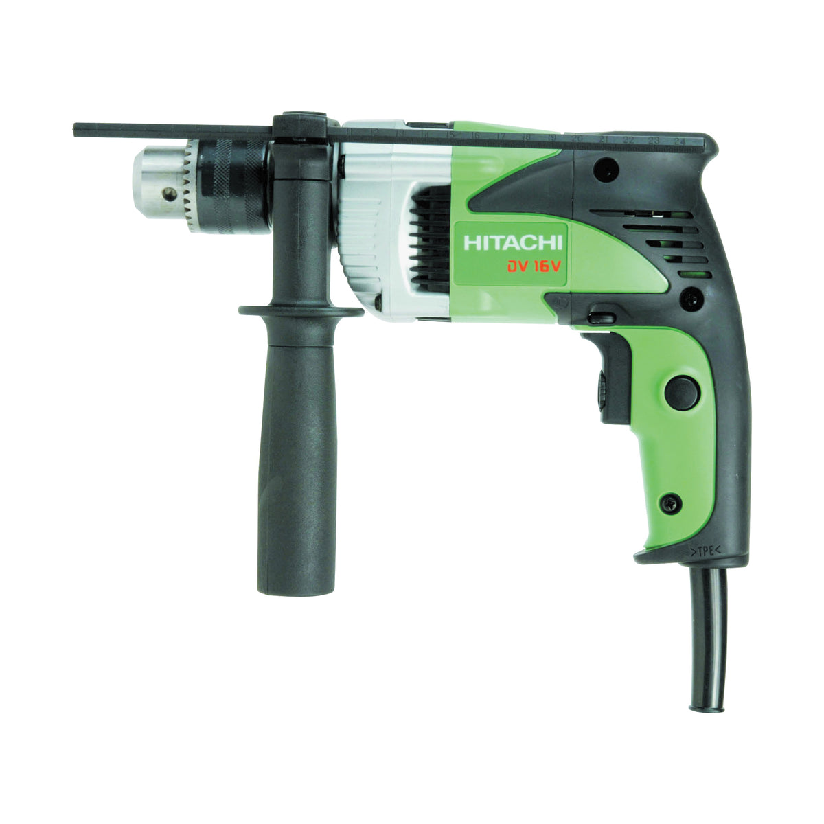 HITACHI DV16V Hammer Drill, 6 A, Keyed Chuck, 1-1/16 in Chuck, 0 to 2900 rpm Speed