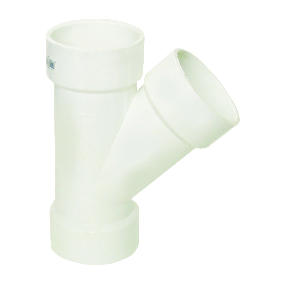 GENOVA 71030 Pipe Wye, 3 in, Hub, PVC, SCH 40 Schedule