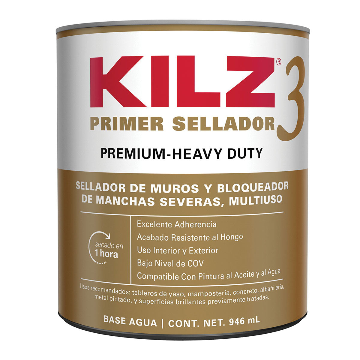 Kilz 13002 Primer, Thick, White, 1 qt, Can