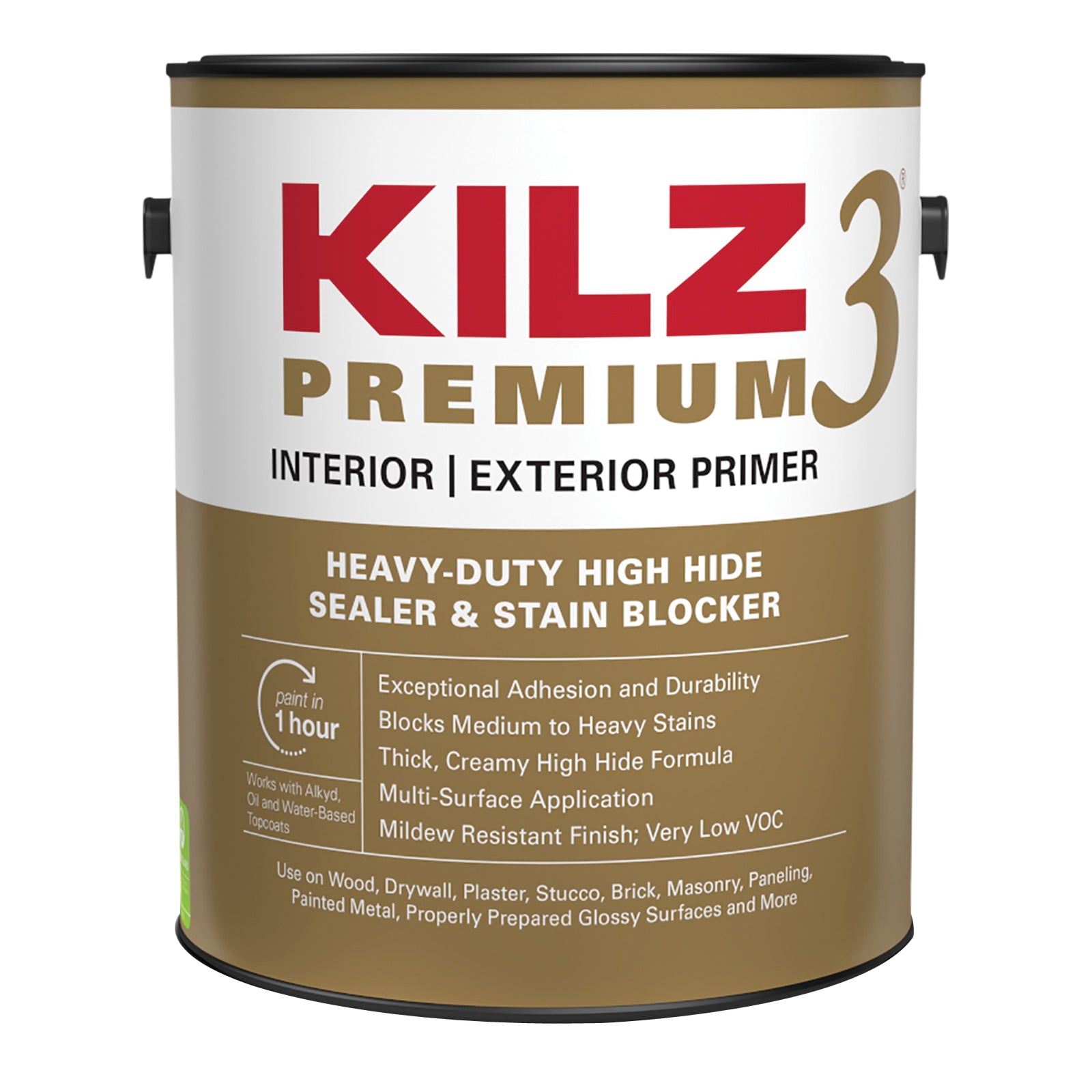 Kilz 13041 Primer, Thick, White, 1 gal, Can
