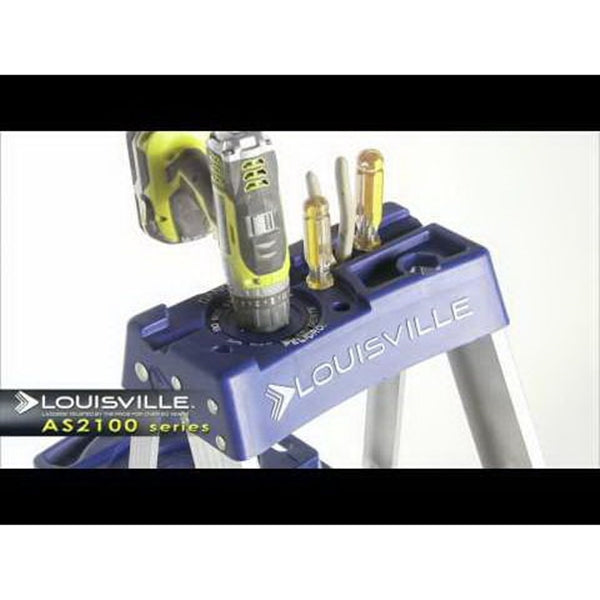 Louisville AS2106 Step Ladder, 6 ft H, Type I Duty Rating, Aluminum, 250 lb