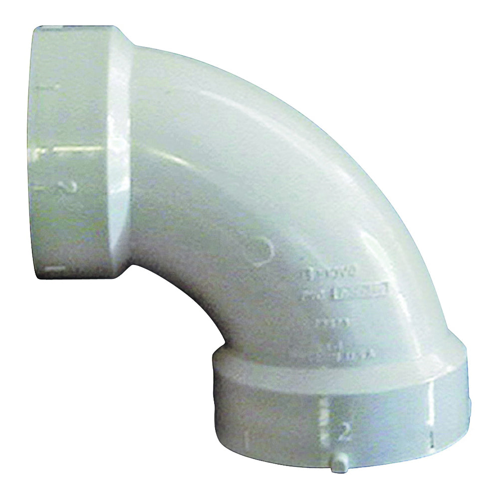 GENOVA 700 Series 72830 Drain Pipe Elbow, 3 in, Hub, 90 deg Angle, PVC, SCH 40 Schedule