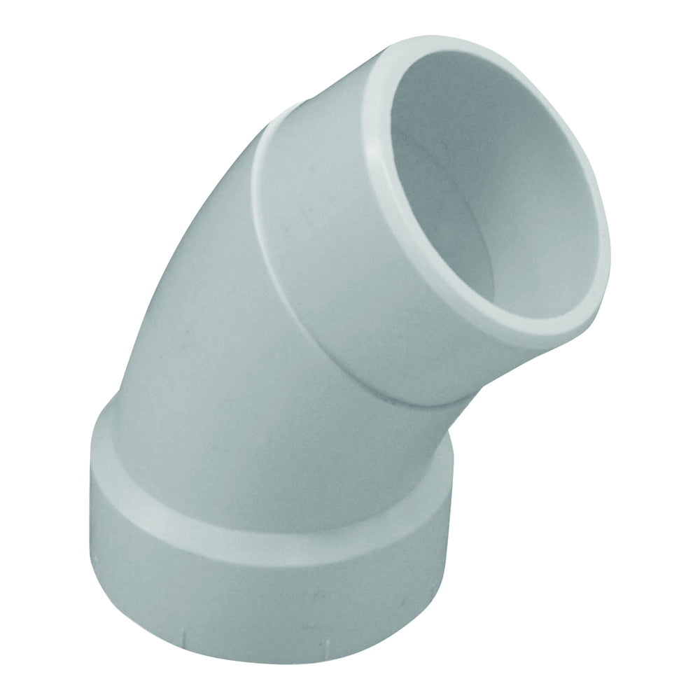 GENOVA 700 Series 755142/72730 Street Pipe Elbow, 3 in, Hub x Spigot, 45 deg Angle, PVC, SCH 40 Schedule