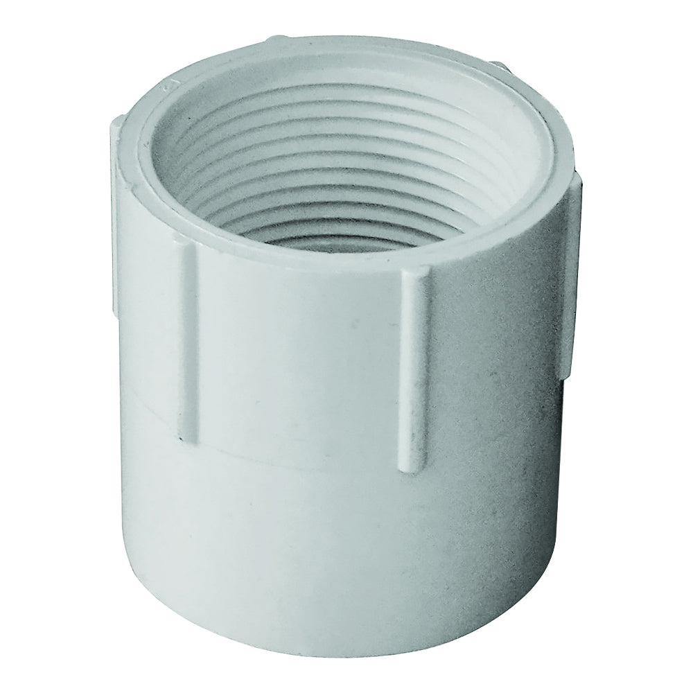 GENOVA 300 Series 30314 Pipe Adapter, 1-1/4 in, Slip x FIP, PVC, White, SCH 40 Schedule