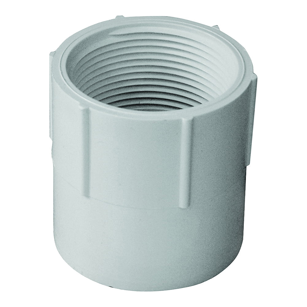 GENOVA 300 Series 30315 Pipe Adapter, 1-1/2 in, Slip x FIP, PVC, White, SCH 40 Schedule