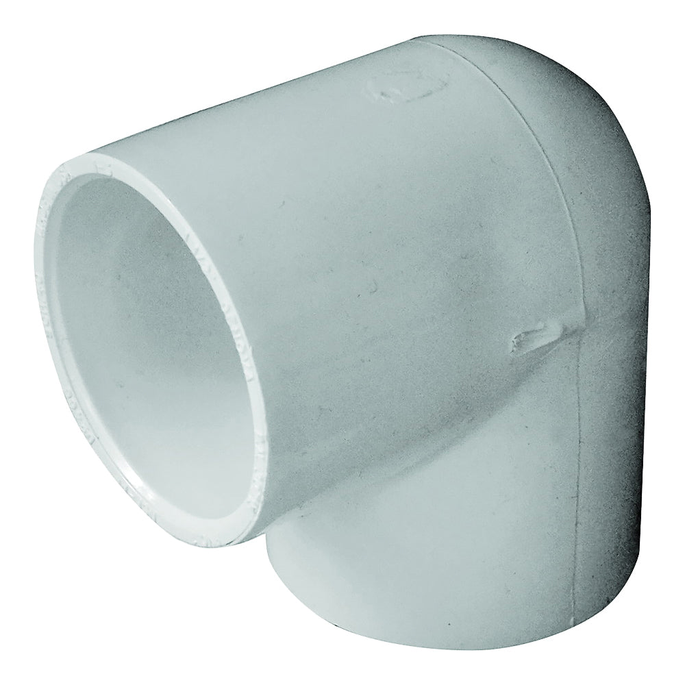 GENOVA 300 Series 435523/30715 Pipe Elbow, 1-1/2 in, Slip, 90 deg Angle, PVC, White, SCH 40 Schedule