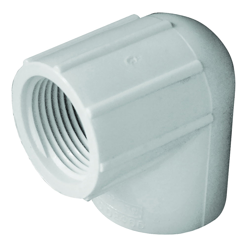 GENOVA 300 Series 33907 Pipe Elbow, 3/4 in, Slip x FIP, 90 deg Angle, PVC, White, SCH 40 Schedule