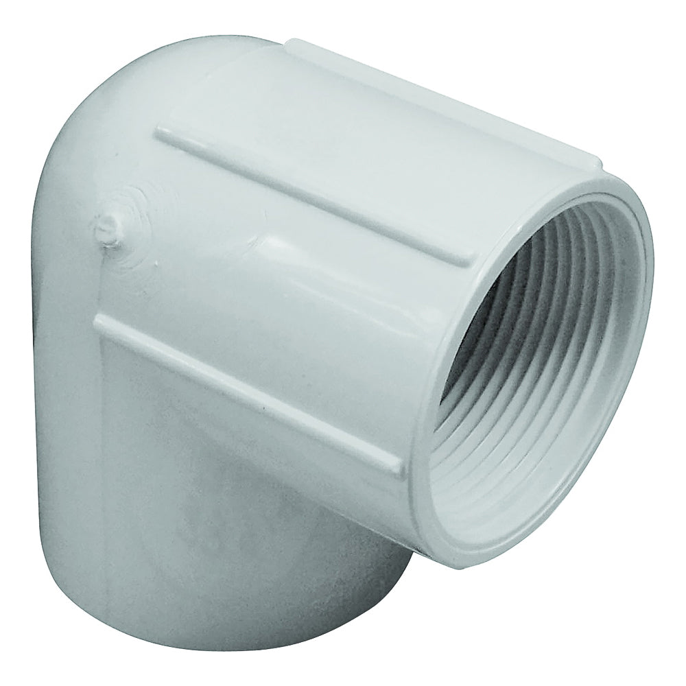 GENOVA 300 Series 33914 Pipe Elbow, 1-1/4 in, Slip x FIP, 90 deg Angle, PVC, White, SCH 40 Schedule