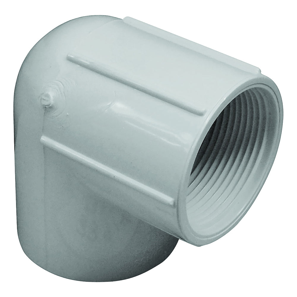 GENOVA 300 Series 33915 Pipe Elbow, 1-1/2 in, Slip x FIP, 90 deg Angle, PVC, White, SCH 40 Schedule